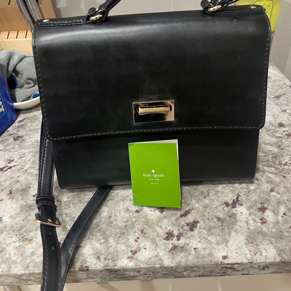 Kate Spade Black Crossbody Bag with Silver Hardware